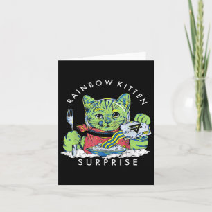 Katten Rainbow Kitten Surprise Cute Eat Retro Anim Kaart