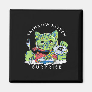 Katten Rainbow Kitten Surprise Cute Eat Retro Anim Magneet