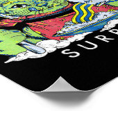 Katten Rainbow Kitten Surprise Cute Eat Retro Anim Poster (Hoek)