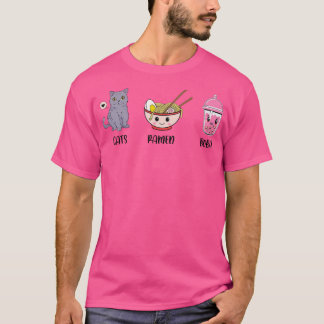 Katten Ramen Boba Tea Lover Tea Drinker Tea Brewin T-shirt