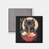 Katten Ramen Grappige Grafische T-shirts Japanse K Magneet (Voorkant / Achterkant)