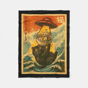 Katten Ramen Grappige Japanse Anime Ufo Mannen Vro Fleece Deken