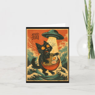 Katten Ramen Ufo Grappige Japanse Anime T-shirt Ma Kaart