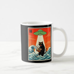Katten Ramen Ufo Grappige Japanse Anime T-shirt Ma Koffiemok