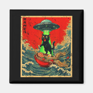 Katten Ramen Ufo Japanse Anime Grafische T-shirts  Magneet