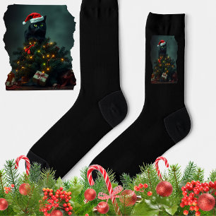 Katten-ramp Kerstdis Chaos Grappige Kat Sokken