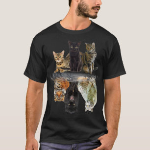 Katten Reflection Friend Cat Lovers Cute Tiger T-shirt