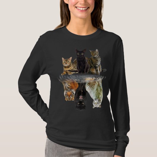 Katten Reflection Friend Cat Lovers Cute Tiger T-shirt (Voorkant)