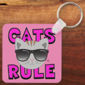 Katten Regel zonnebrillen Kat Sleutelhanger (Achterkant)