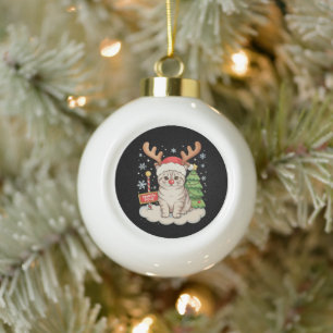 Katten Rendier Geweien Kerstboom Kerst Vakantie Keramische Bal Ornament