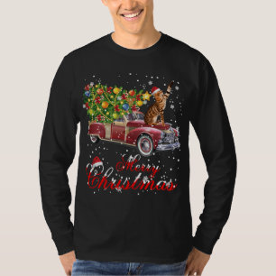 Katten Rides Red Truck Kerstmis Pajama T-shirt