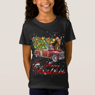 Katten Rides Red Truck Kerstmis Pajama T-shirt