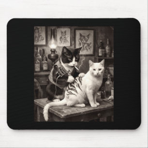 Katten rokend Tattoo Vintage Getatoeëerde Kat Kuns Muismat