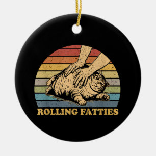 Katten Rollen Vette Sigaretten Grappig Keramisch Ornament