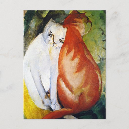 Katten Rood en Wit Franz Marc Briefkaart (Voorkant)