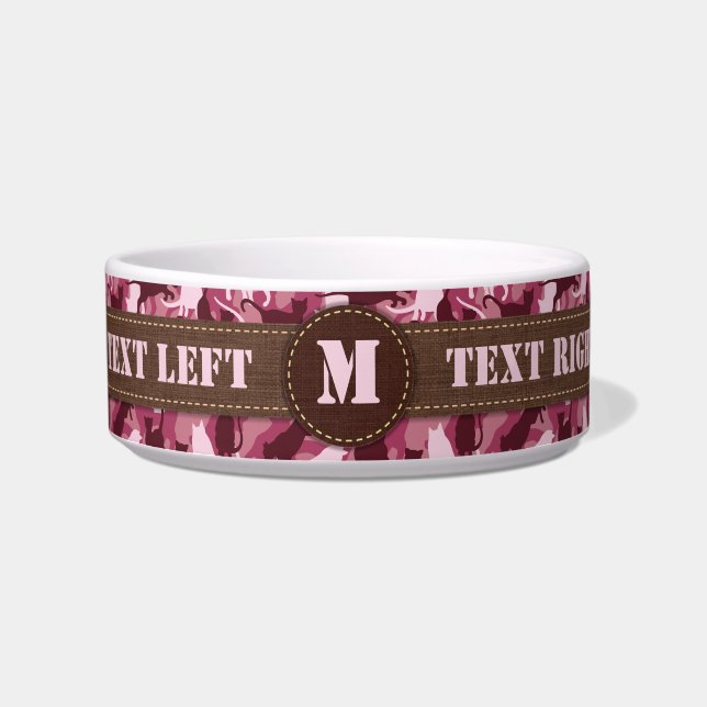 Katten Roze Camouflage Voerbakje (Voorkant)