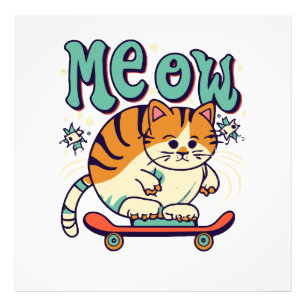 Katten Schaatsen Miauw Foto Afdruk