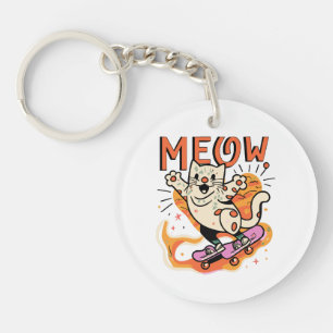 Katten Schaatsen Miauw Sleutelhanger