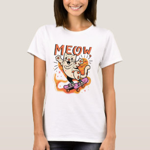 Katten Schaatsen Miauw T-shirt
