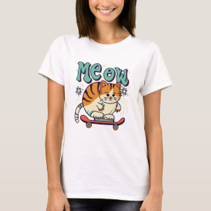 Katten Schaatsen Miauw T-shirt