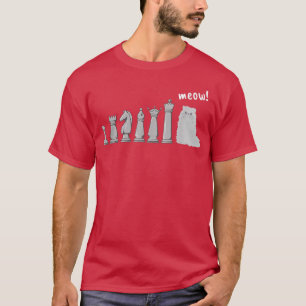 Katten Schaken Pion Miauw Grappige Schaker  T-shirt