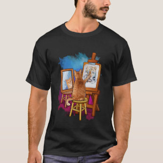 Katten Schilderen Leeuw Artistiek Dieren Liefhebbe T-shirt