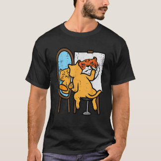 Katten Schilderen Tijger Grappig Humor Inspirerend T-shirt