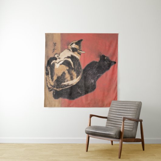 Katten, schilderij van Theophile Steinlen, Wandkleed (In Situ (horizontaal))