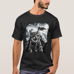 Katten Selfie Jet Vliegtuig Grappige Kattencadeaus T-shirt