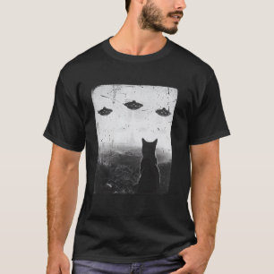 Katten Selfie Met Alien UFO Liefhebber Cadeau Grap T-shirt
