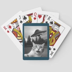 Katten Selfie UFO Speelkaarten Grappig Spel