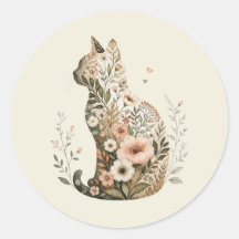Katten Silhouet Bloem Boho Wilde Bloem