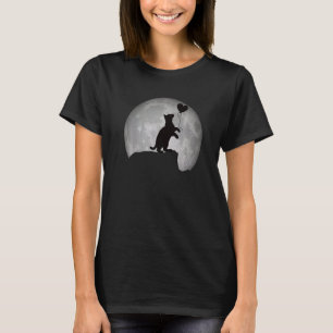 Katten Silhouet in Volle Maan met een Hart. Mooie T-shirt