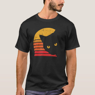 Katten Silhouet Lui Halloween Kostuum Retro Kitten T-shirt