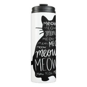 Katten Silhouet Miauw Thermosbeker
