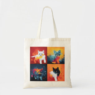 Katten silhouet Stylist Modieuze Canvas tassen