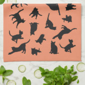 Katten Silhouet Theedoek (Gevouwen)