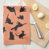 Katten Silhouet Theedoek (Quarter Fold)