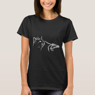 Katten Skelet Hand Boop Pompoen Griezelige Zwarte T-shirt