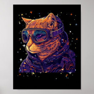 Katten Ski Bril Grappig Skiën Snowboarden Poster