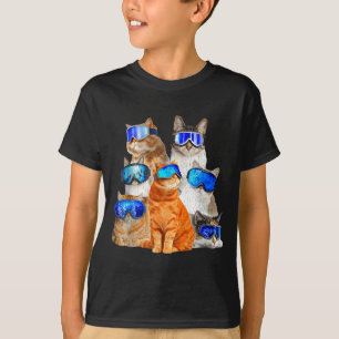 Katten skiën grappig t-shirt