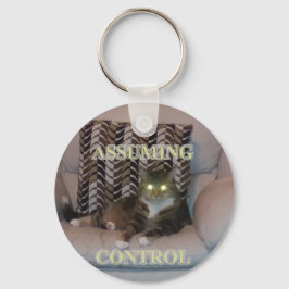 Katten-sleutelhanger met 'Assuming Control' Sleutelhanger