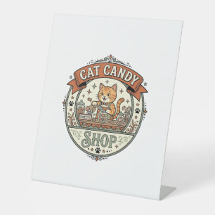 Katten Snoep Winkel Katten Snoep Winkel Katten Vin Reclamebord Met Voetstuk