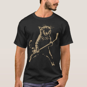 Katten spelen ijshockey t-shirt