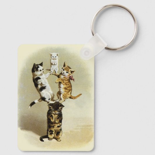 katten spelen Kittens, Humor Sleutelhanger (Achterkant)