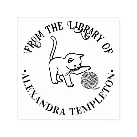 Katten spelen met garenbal Bibliotheek Boek Naam Zelfinktende Stempel (Design)