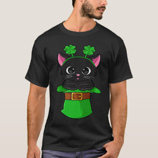 Katten St Patricks Dag Leprechaun Shamrock Kitten  T-shirt