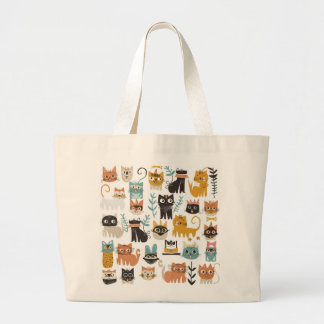 Katten stijlvolle Wild Whiskers Wonderland Canvas  Grote Tote Bag