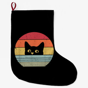 Katten T-shirt. Retro stijl Grote Kerstsok