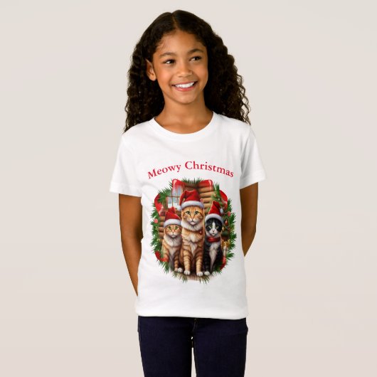 Katten T-shirts Kerst (Voorkant volledig)